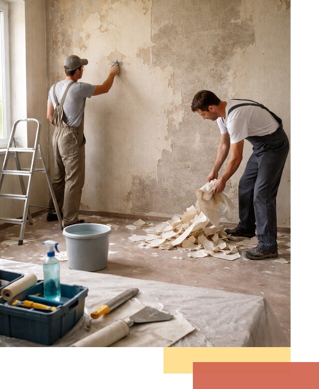 Снятие старых обоев в Аксае быстро и качественно