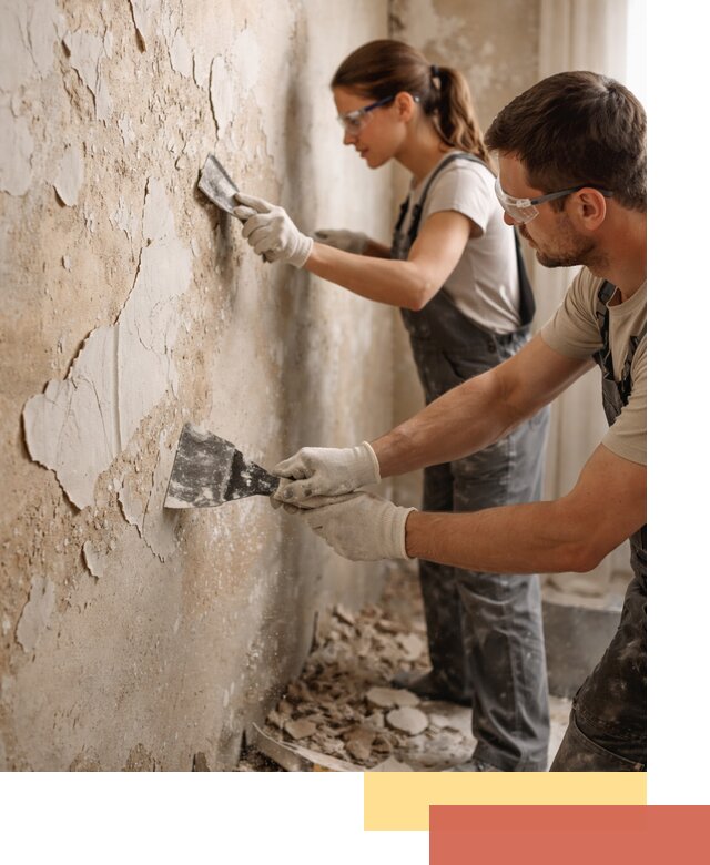 Снятие старой шпаклевки и подготовка поверхностей в Аксае