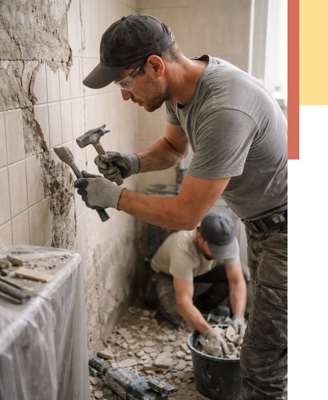 Демонтаж плитки со стен в Аксае от 863 руб. — быстро и недорого | ОТДЕЛОЧНИК-Акс