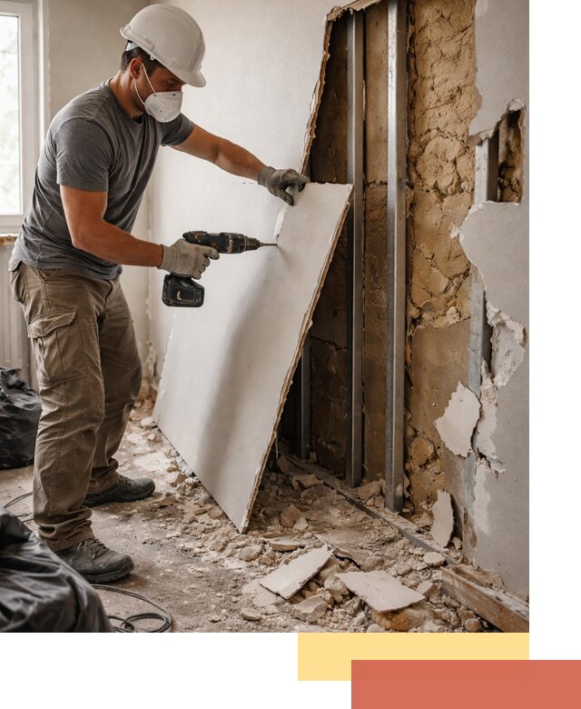 Демонтаж гипсокартона со стен в Аксае качественно и быстро