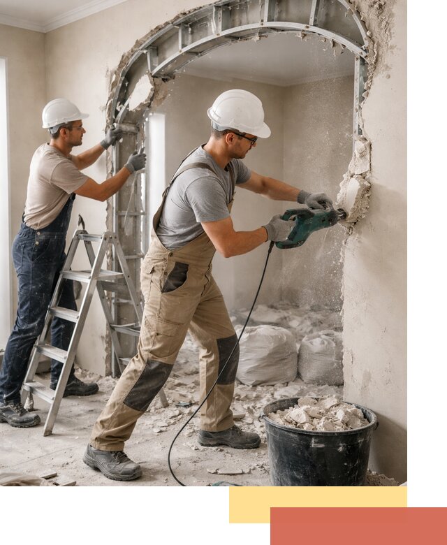 Демонтаж гипсокартонной арки в Аксае быстро и аккуратно