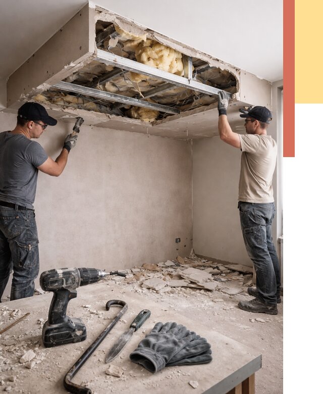 Демонтаж короба из гипсокартона в Аксае от 1544 руб. — быстро и недорого | ОТДЕЛОЧНИК-Акс