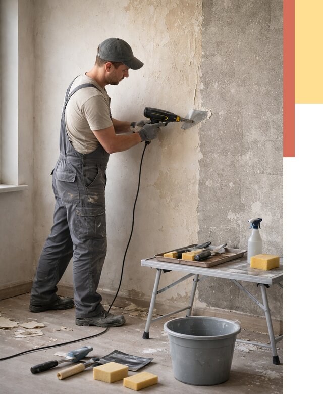 Очистка стен от клея в Аксае от 1879 руб. — снятие и удаление клея со стен | ОТДЕЛОЧНИК-Акс