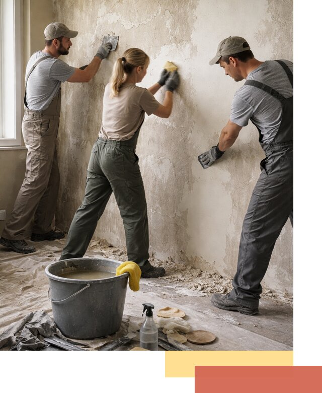 Очистка стен от клея и грунтовки в Аксае качественно и быстро