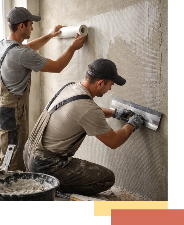 Армирование стен стеклосеткой в Аксае для прочной отделки