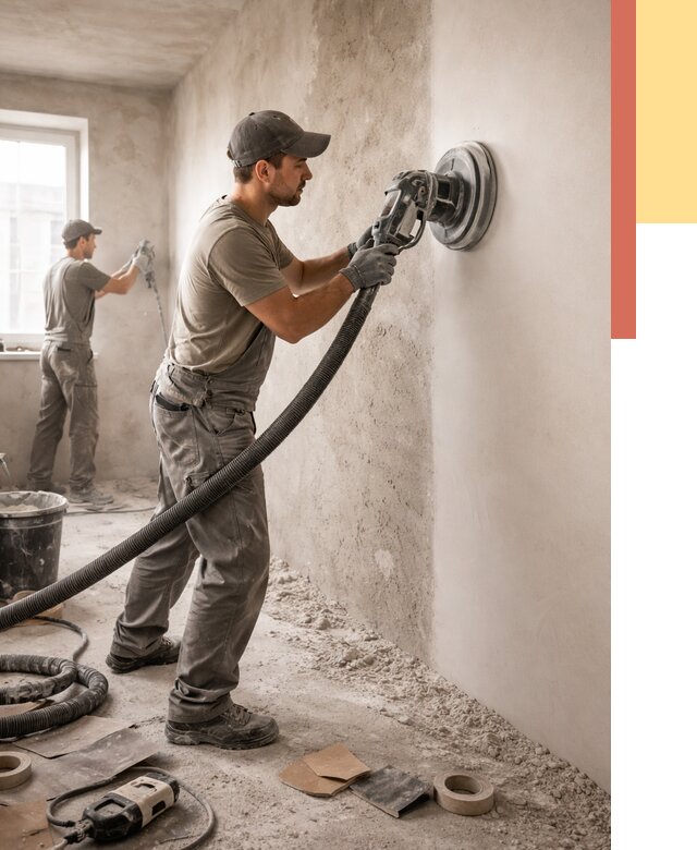 Шлифовка стен в Аксае от 1219 руб/м2 — быстро и недорого | ОТДЕЛОЧНИК-Акс