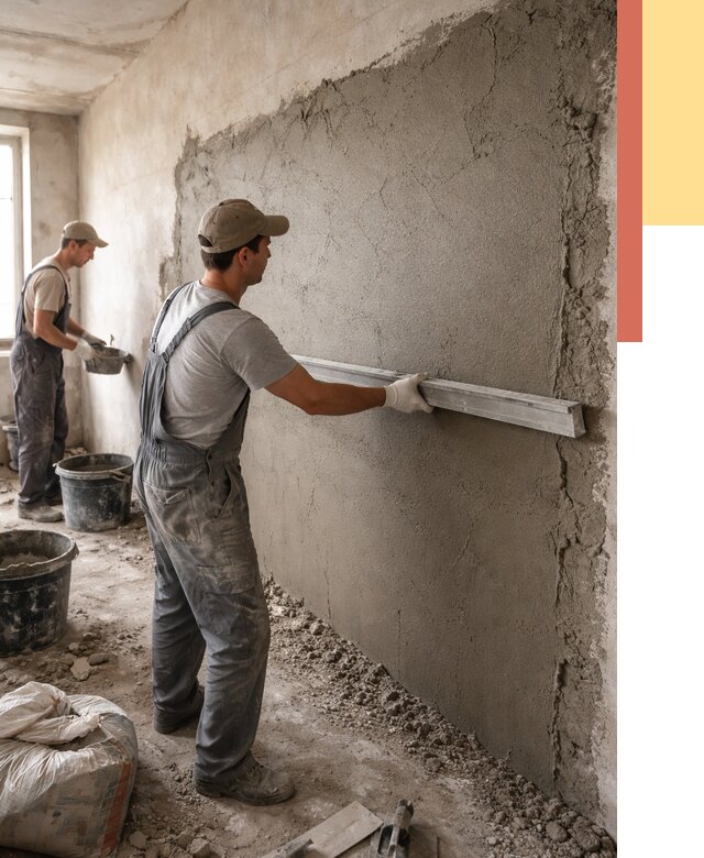 Цементная штукатурка стен в Аксае от 4571 руб/м2 — быстро и недорого | ОТДЕЛОЧНИК-Акс