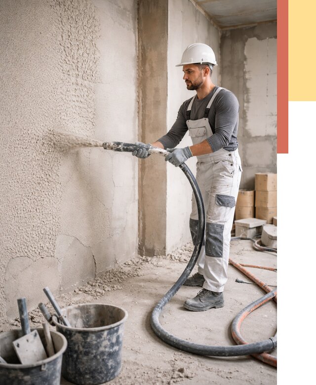 Машинная штукатурка стен в Аксае под ключ от 6602 руб./м2 | ОТДЕЛОЧНИК-Акс