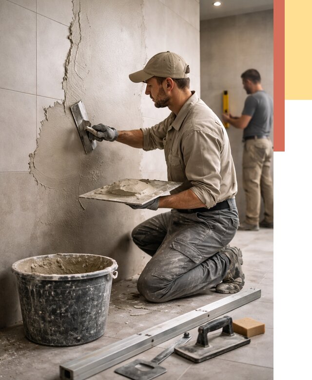 Штукатурка стен в ванной в Аксае от 4571 руб./м² — выравнивание под ключ | ОТДЕЛОЧНИК-Акс