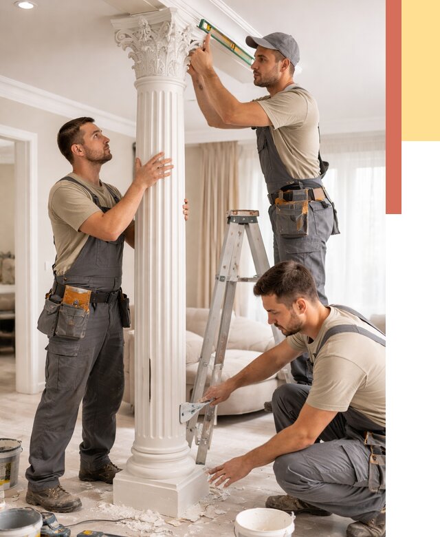 Установка декоративных колонн в Аксае от 12188 руб. под ключ | ОТДЕЛОЧНИК-Акс