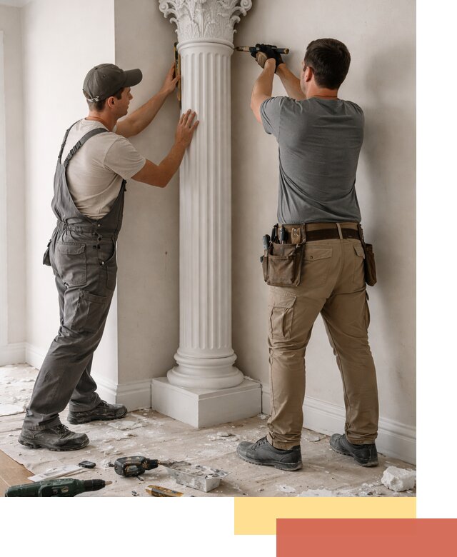 Установка декоративных колонн в Аксае под ключ