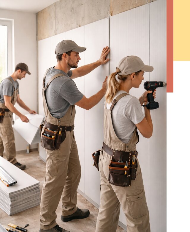 Монтаж ПВХ панелей на стены в Аксае от 457 руб/м2 — быстро и недорого | ОТДЕЛОЧНИК-Акс