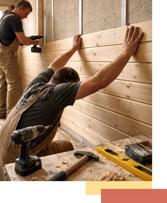 Монтаж деревянной вагонки на стены в Аксае быстро и качественно