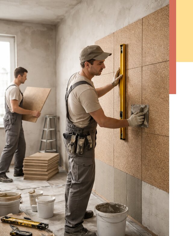 Монтаж пробковых панелей на стены в Аксае от 3555 руб. — ОТДЕЛОЧНИК-Акс