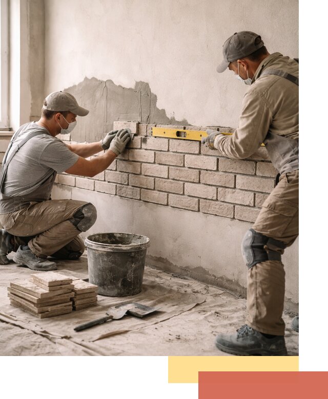 Монтаж декоративного кирпича профессионально в Аксае