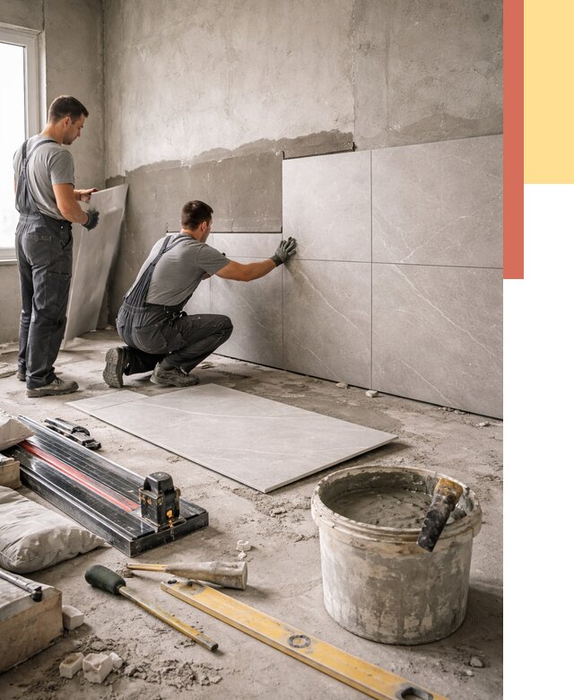 Облицовка стен керамогранитом в Аксае от 4266 руб./м² — услуги под ключ | ОТДЕЛОЧНИК-Акс