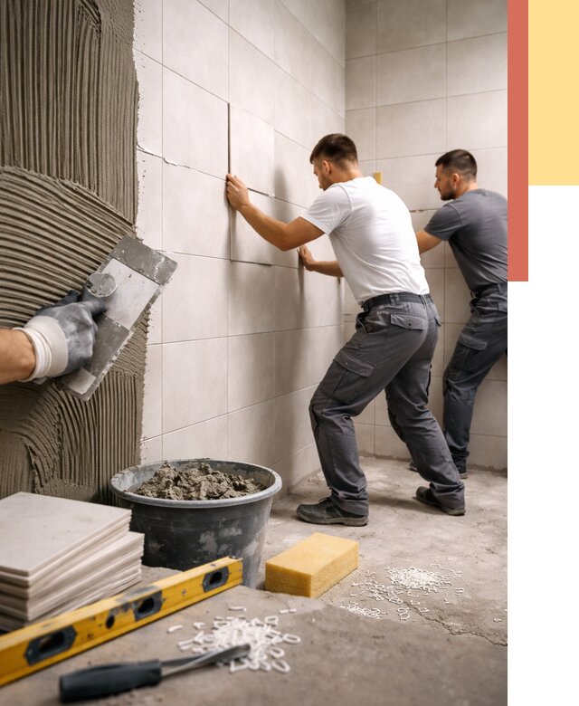 Укладка плитки на стены в Аксае от 863 руб. — качественно и недорого | ОТДЕЛОЧНИК-Акс