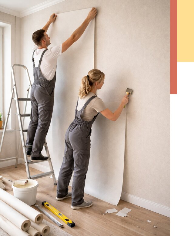 Поклейка флизелиновых обоев в Аксае от 6094 руб. | Быстро и недорого — ОТДЕЛОЧНИК-Акс