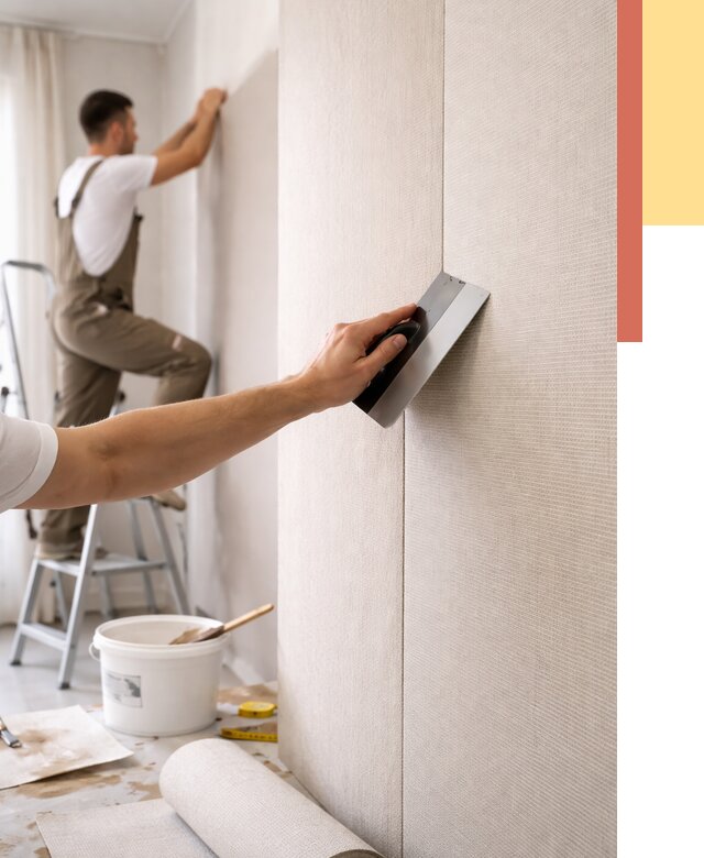 Поклейка текстильных обоев в Аксае от 4571 руб. под ключ | ОТДЕЛОЧНИК-Акс