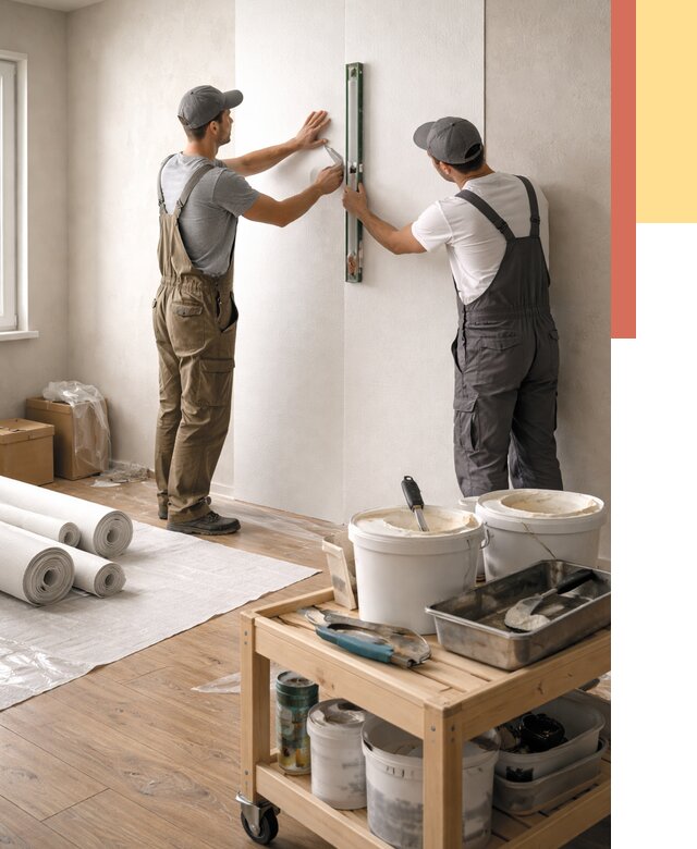 Поклейка стеклообоев в Аксае от 6602 руб. за м2 — быстро и недорого | ОТДЕЛОЧНИК-Акс