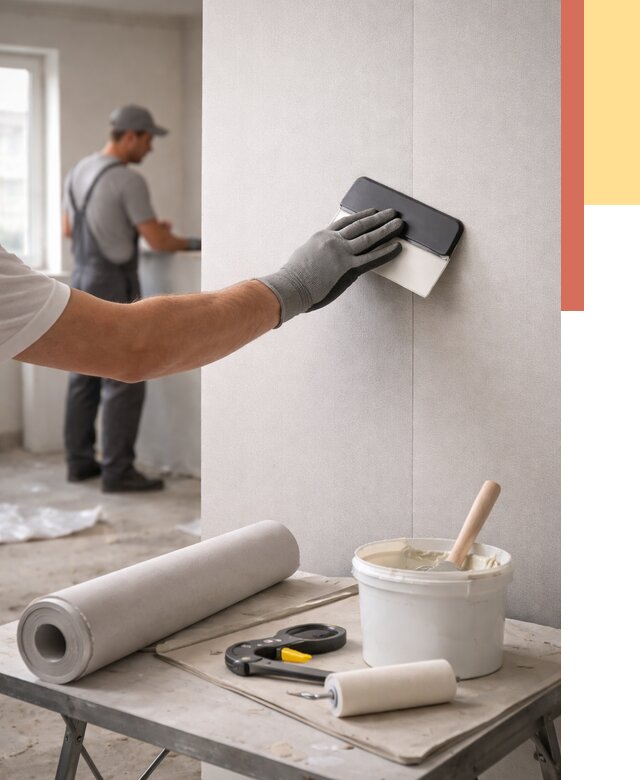 Поклейка обоев под покраску в Аксае от 3555 руб. за м2 | ОТДЕЛОЧНИК-Акс