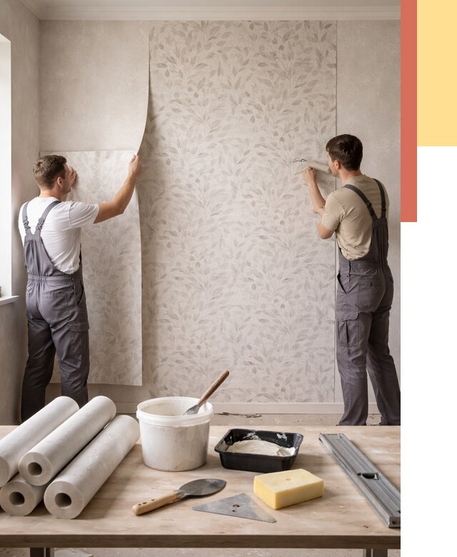 Поклейка обоев с подбором рисунка в Аксае от 3555 руб. | ОТДЕЛОЧНИК-Акс - быстро и недорого