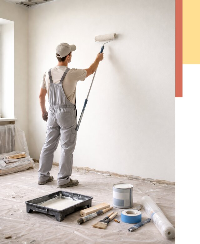 Покраска стен водоэмульсионной краской в Аксае от 457 руб. за м² | ОТДЕЛОЧНИК-Акс