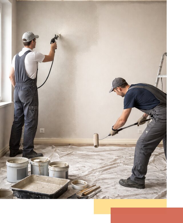 Покраска стен моющейся краской и защита поверхностей в Аксае