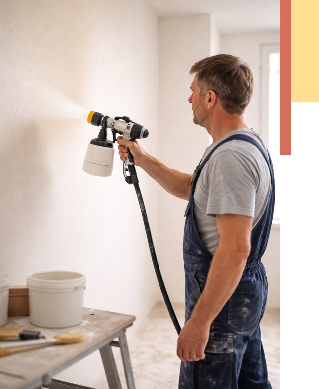 Покраска стен краскопультом в Аксае от 7618 руб. — механизированная покраска | ОТДЕЛОЧНИК-Акс