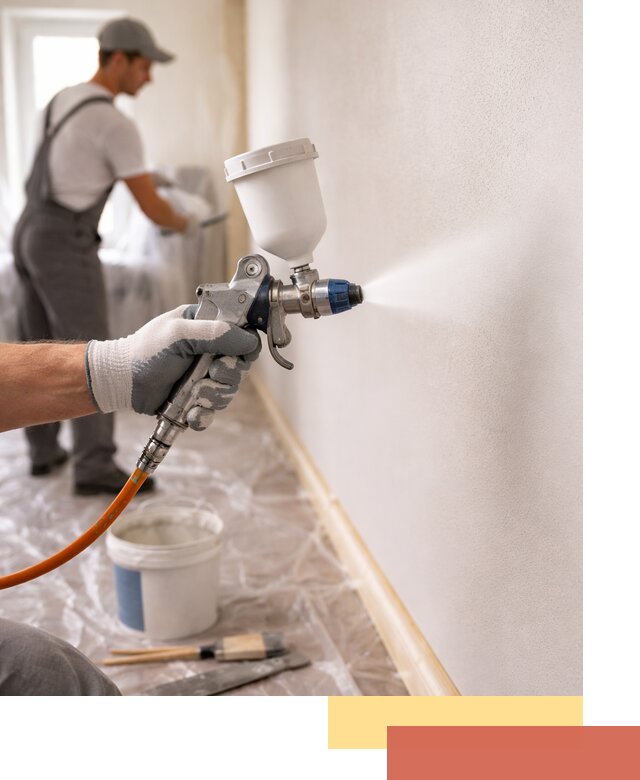 Покраска стен краскопультом в Аксае быстро и качественно