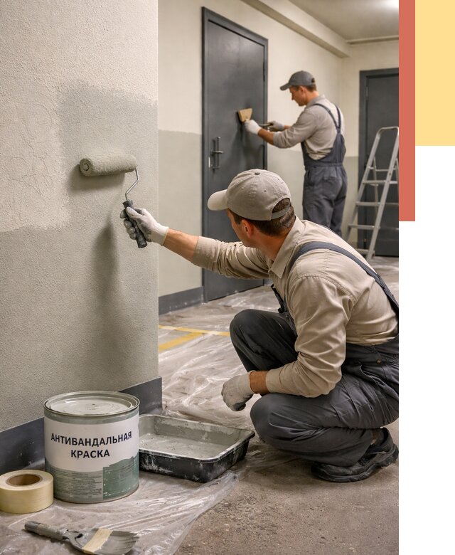 Покраска стен антивандальной краской в Аксае от 4571 руб./м² под ключ | ОТДЕЛОЧНИК-Акс