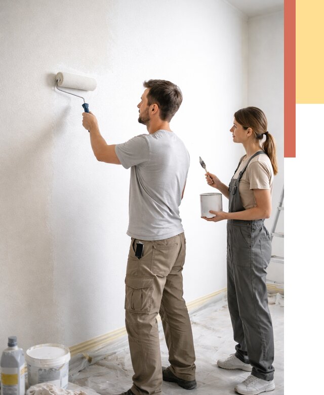 Окраска стен по стеклохолсту в Аксае от 4571 руб/м² под ключ | ОТДЕЛОЧНИК-Акс