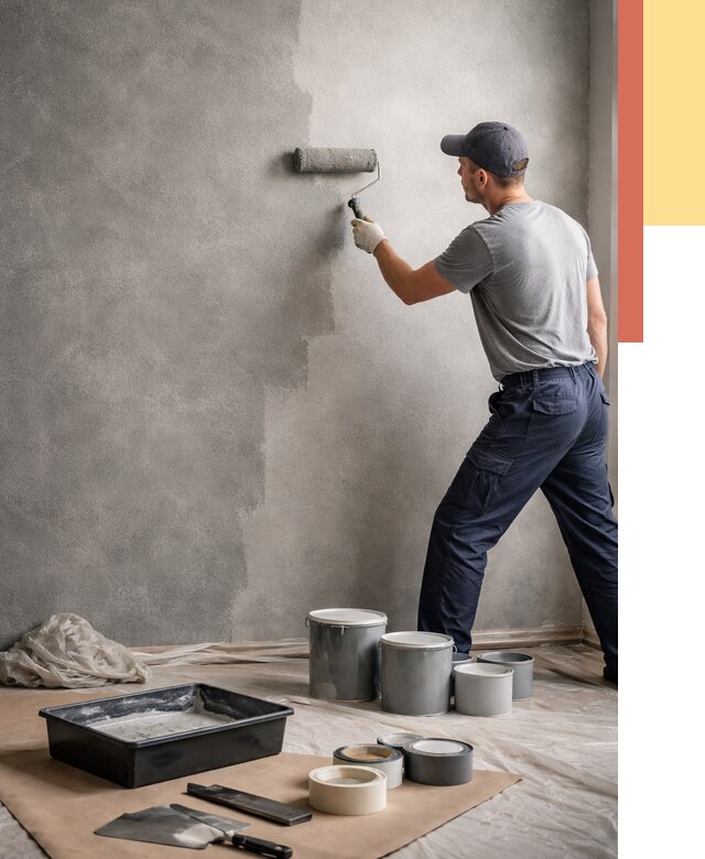 Покраска стен под бетон в Аксае от 660 руб. за м2 — быстро и недорого | ОТДЕЛОЧНИК-Акс