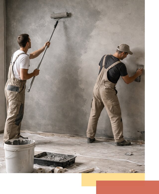 Покраска стен под бетон в Аксае профессионально и недорого