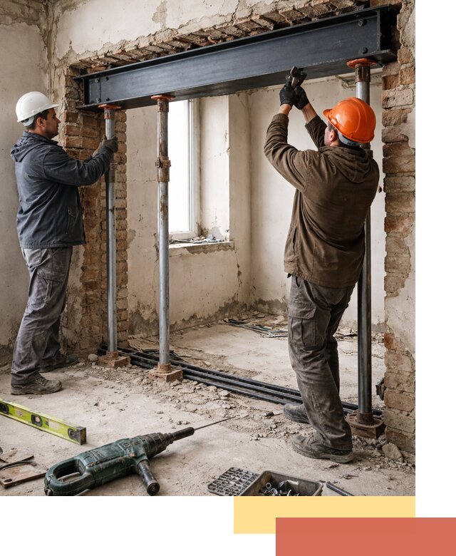 Усиление проема в стене в Аксае для расширения и безопасности