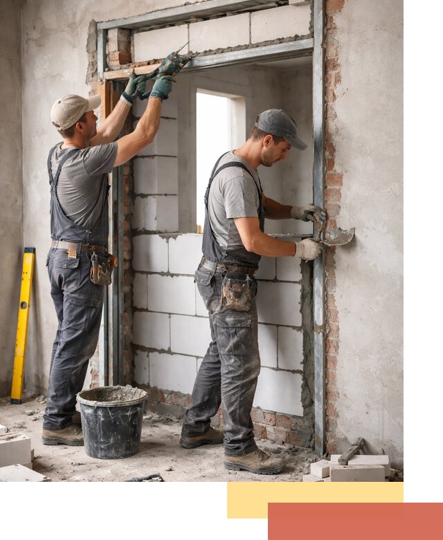 Закладка дверного проема под ключ в Аксае: демонтаж, монтаж, отделка