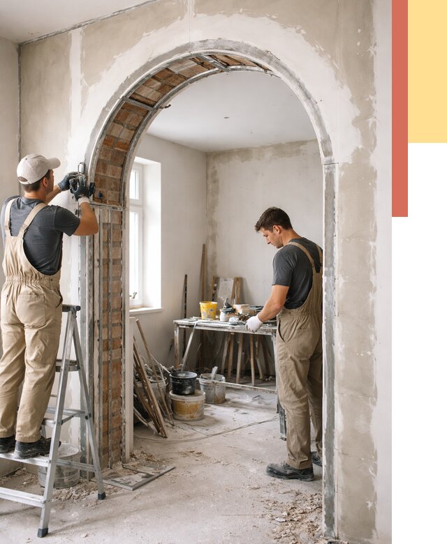 Устройство арочного проема в Аксае от 9649 руб. под ключ — быстро и недорого | ОТДЕЛОЧНИК-Акс