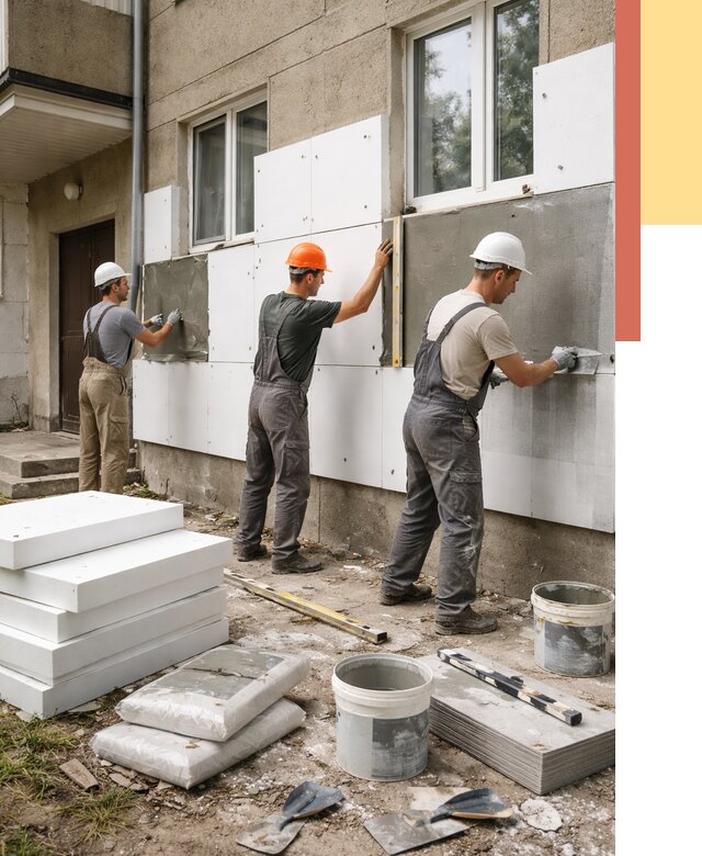 Утепление стен пенопластом в Аксае от 1777 руб. — недорого и под ключ | ОТДЕЛОЧНИК-Акс