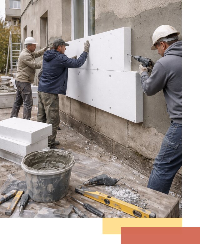 Утепление наружных стен пенопластом в Аксае