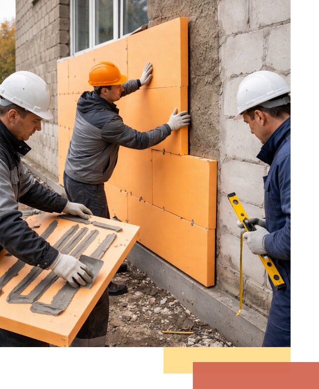 Утепление фасада пеноплексом под ключ в Аксае