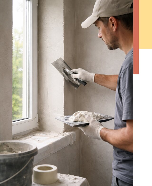 Штукатурка откосов в Аксае от 4571 руб/м² — услуги и выравнивание под ключ | ОТДЕЛОЧНИК-Акс