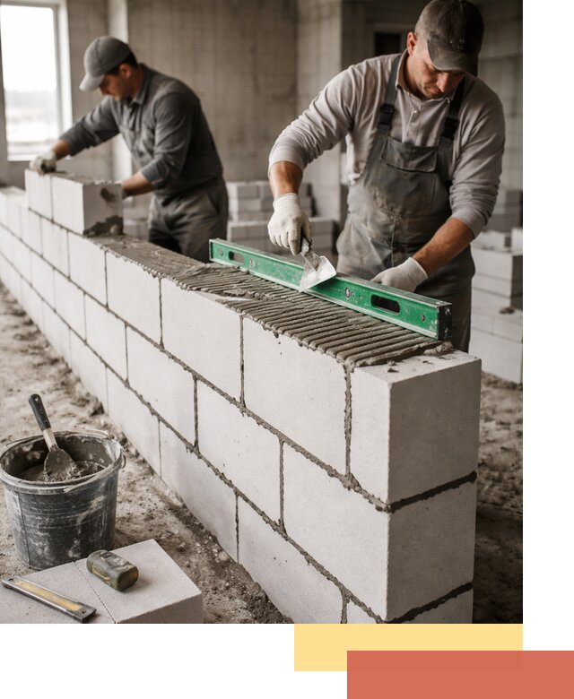 Кладка перегородок из газобетона в Аксае быстро и качественно