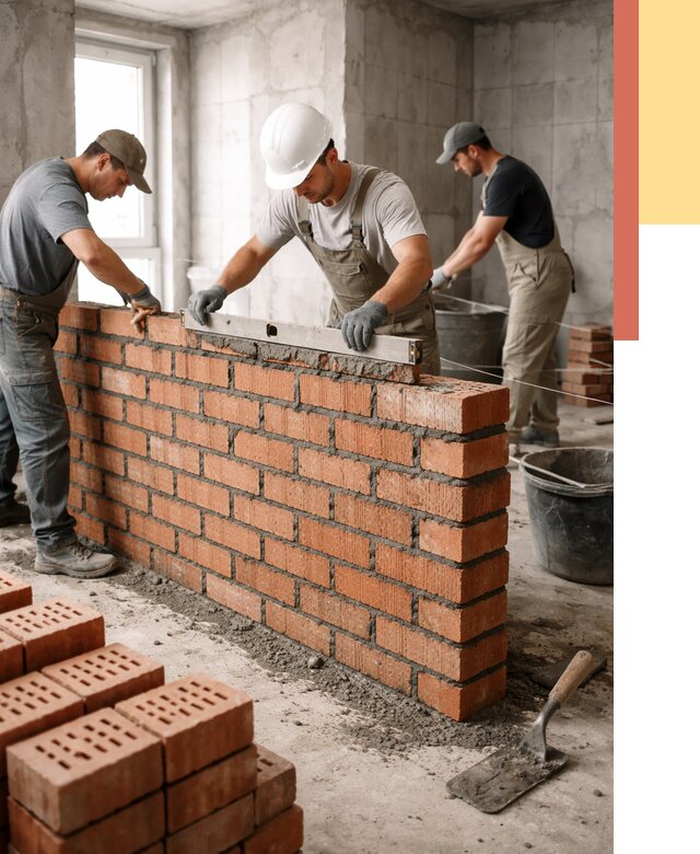 Кладка перегородок из кирпича в Аксае от 3555 руб. за м² | ОТДЕЛОЧНИК-Акс