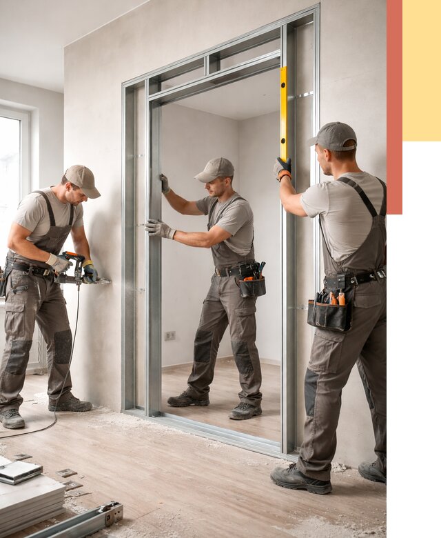 Устройство дверного проема в перегородке в Аксае от 4571 руб. под ключ | ОТДЕЛОЧНИК-Акс