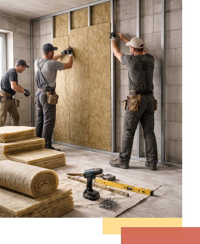 Шумоизоляция перегородок из блоков в Аксае — монтаж и защита шумоизоляцией