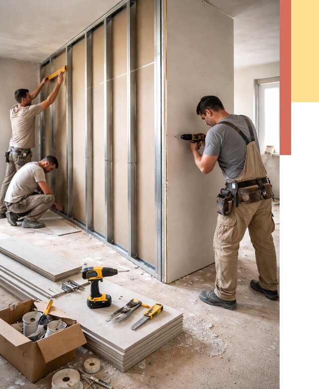 Монтаж однослойной перегородки из гипсокартона в Аксае от 660 руб. | ОТДЕЛОЧНИК-Акс