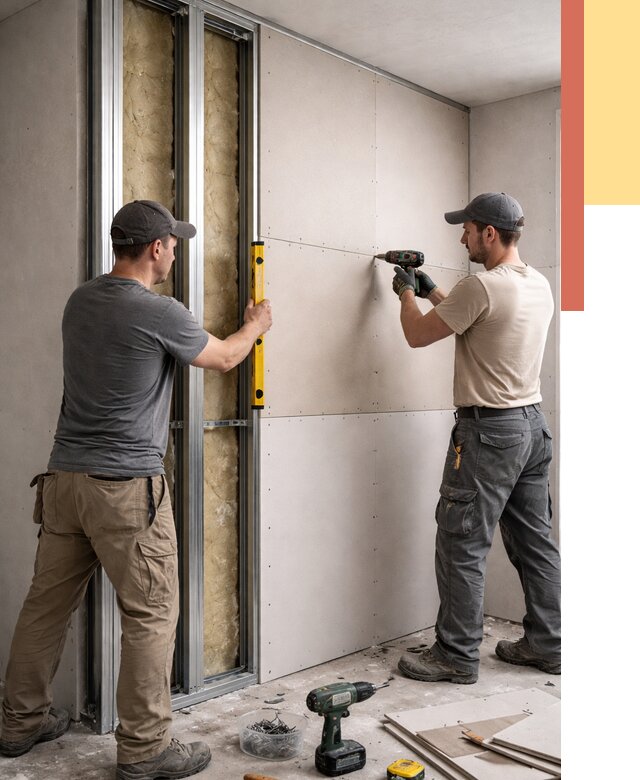 Монтаж двухслойной перегородки из гипсокартона в Аксае от 1473 руб. | ОТДЕЛОЧНИК-Акс