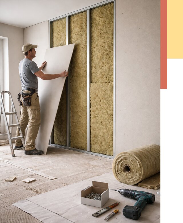 Перегородка из гипсокартона с шумоизоляцией в Аксае от 3169 руб. | ОТДЕЛОЧНИК-Акс