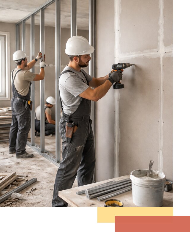 Перегородки из огнестойкого гипсокартона в Аксае под ключ