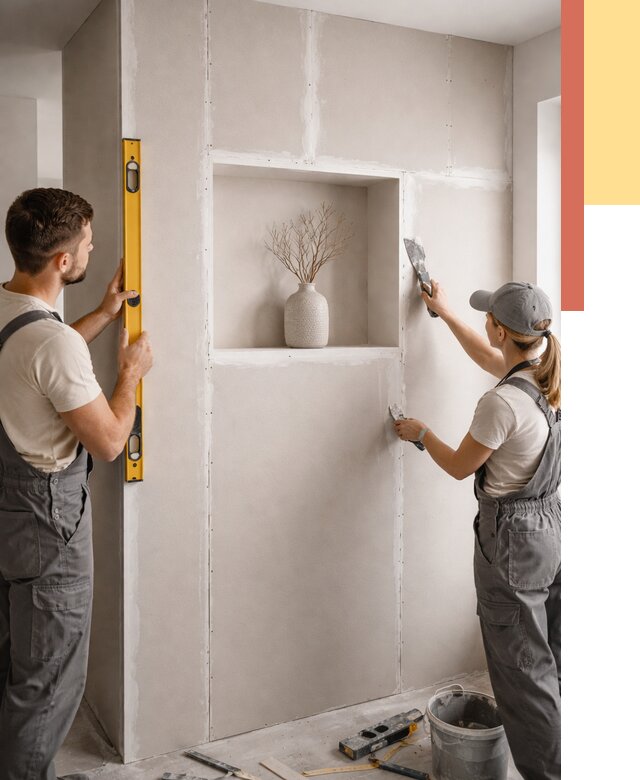 Перегородка из гипсокартона с нишей в Аксае от 3301 руб. под ключ | ОТДЕЛОЧНИК-Акс